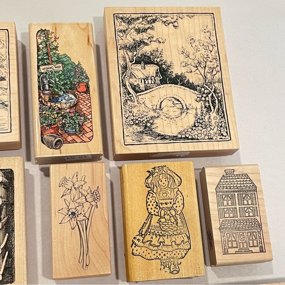 stampendous rubber stamp Lot PSX & Others Cottage Wishing Well Floral Village - Picture 6 of 11